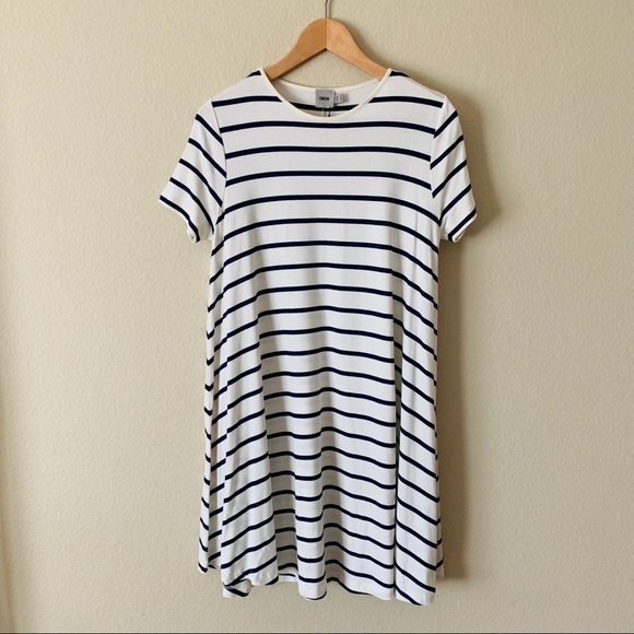 ASOS Dresses & Skirts - ASOS Swing Dress Jersey Cream with Navy Stripes